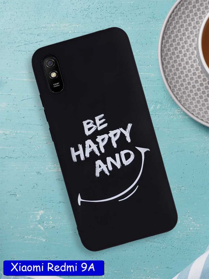 Чехол дизайнерский для Xiaomi Redmi 9A. Be happy and smile.