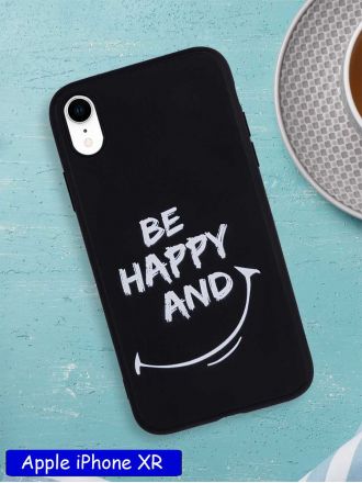 Чехол дизайнерский для Apple Iphone XR. Be happy and smile.