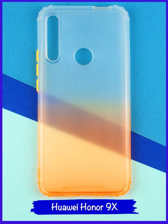 Чехол дизайнерский антишок для Huawei Honor 9X / Huawei P Smart Z / Huawei Y9s / Huawei Y9 Prime 2019. Оранжевый.