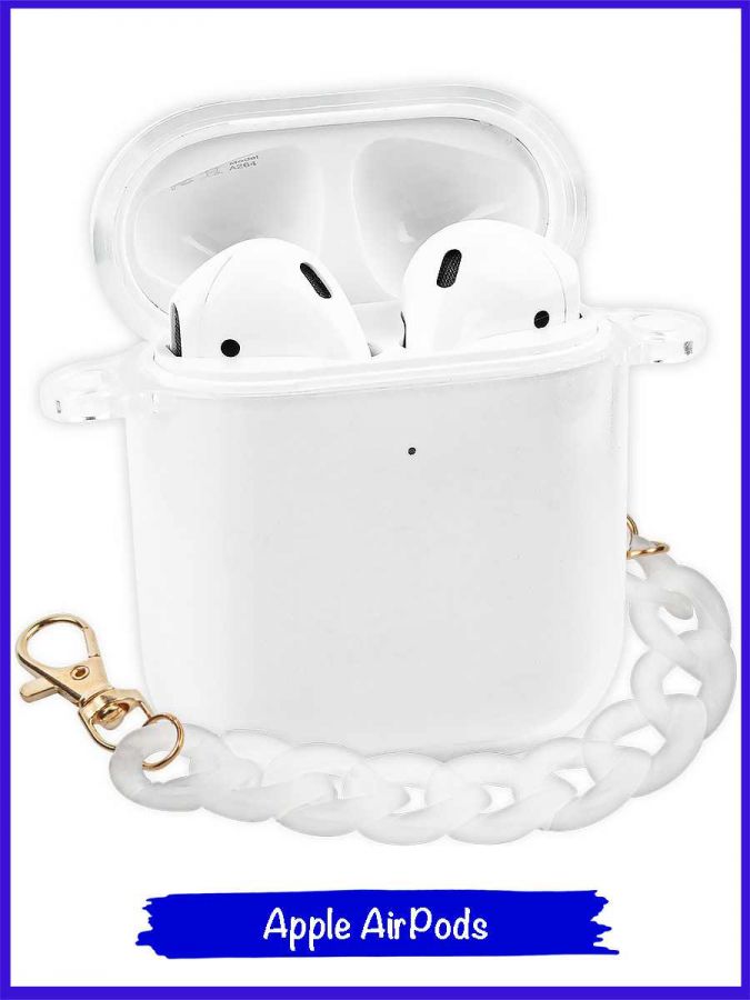 Чехол для Airpods с цепочкой. Прозрачный.