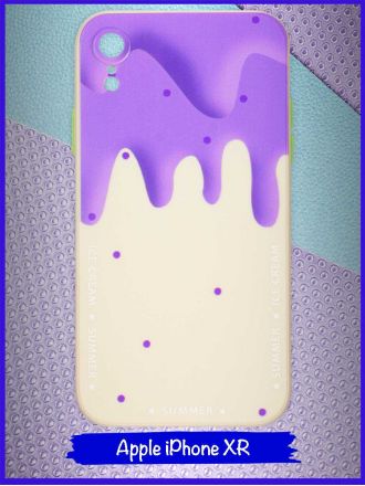 Чехол дизайнерский Icecream для Apple Iphone XR. Фиолетовый.