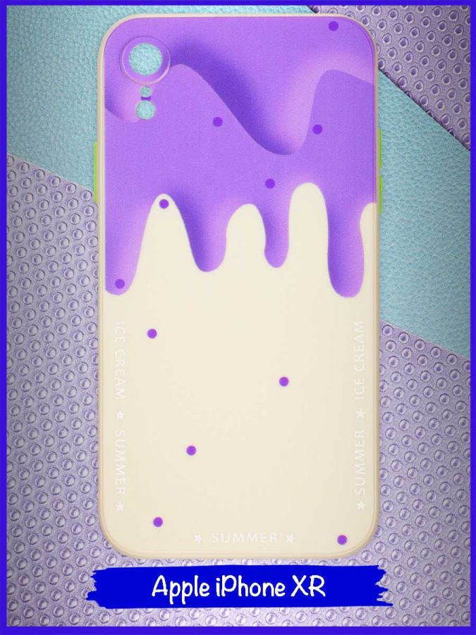 Чехол дизайнерский Icecream для Apple Iphone XR. Фиолетовый.