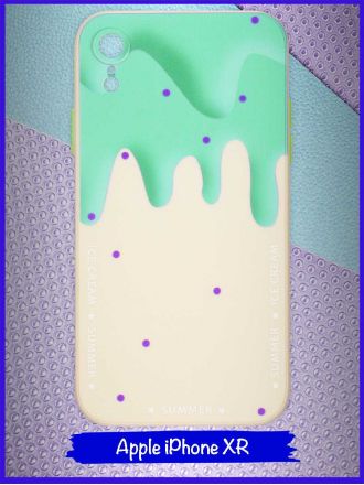 Чехол дизайнерский Icecream для Apple Iphone XR. Зеленый.