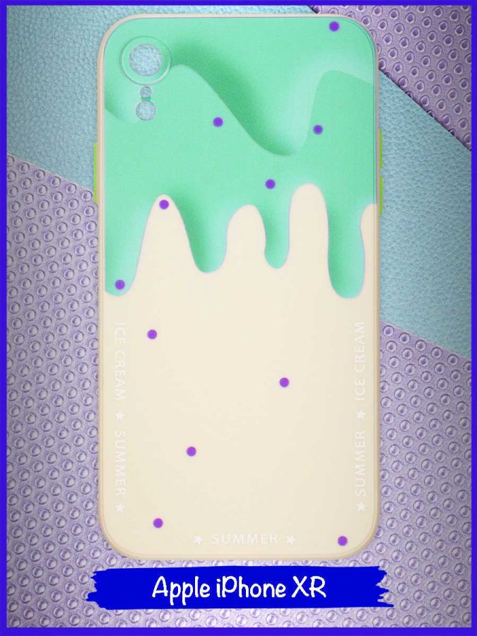 Чехол дизайнерский Icecream для Apple Iphone XR. Зеленый.