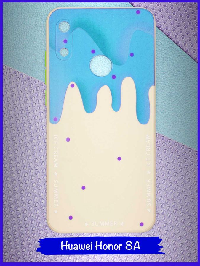 Чехол дизайнерский Icecream для Huawei Honor 8A / Huawei Y6s (2019) / Huawei Y6 Prime (2019). Голубой.