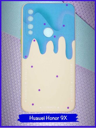 Чехол дизайнерский Icecream для Huawei Honor 9X / Huawei P Smart Z / Huawei Y9s / Huawei Y9 Prime 2019. Голубой.