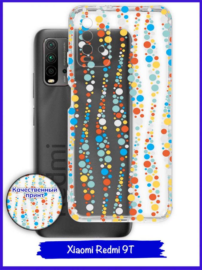 Чехол дизайнерский для Xiaomi Redmi 9T 2021 / Xiaomi Redmi Note 9 4G. Пузырьки.