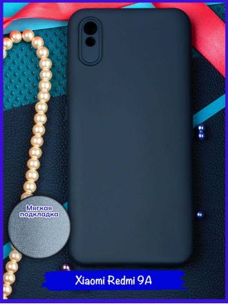 Чехол для Xiaomi Redmi 9A. Soft touch premium. Темно-синий.