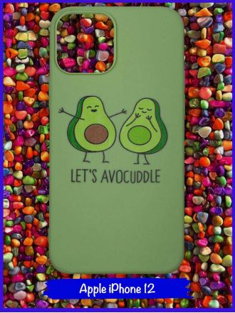 Чехол дизайнерский для Apple Iphone 12 6.1. Let's avocuddle.