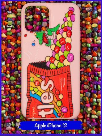 Чехол дизайнерский для Apple Iphone 12 6.1. Skittles.