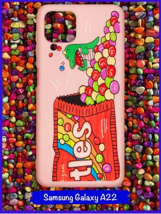 Чехол дизайнерский для Samsung Galaxy A22. Skittles.