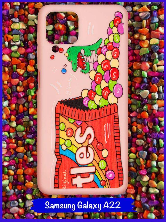 Чехол дизайнерский для Samsung Galaxy A22. Skittles.