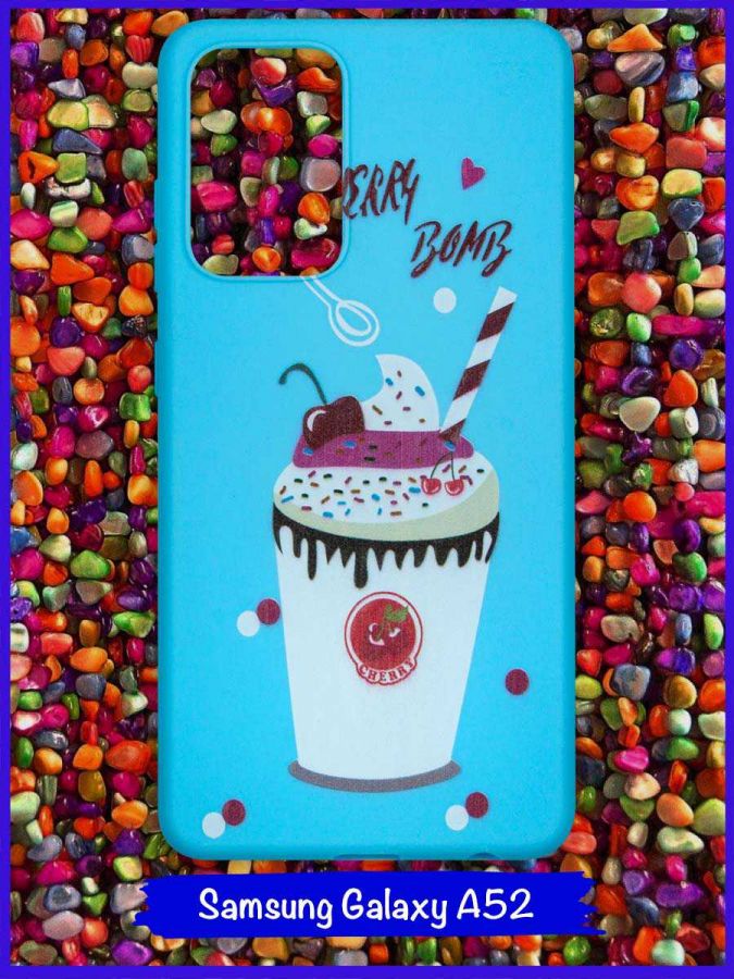 Чехол дизайнерский для Samsung Galaxy A52. Cherry bomb (Ice cream).