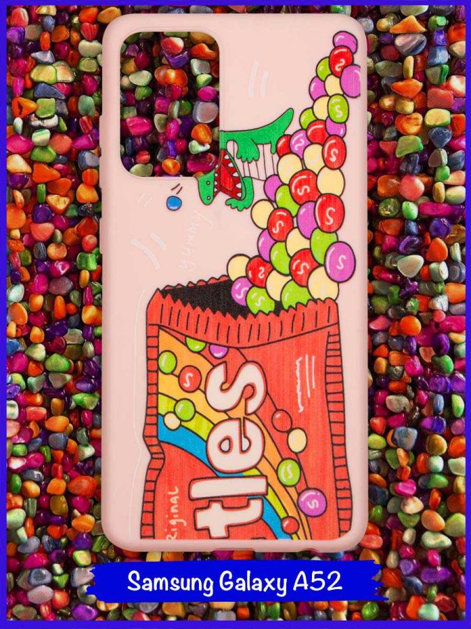 Чехол дизайнерский для Samsung Galaxy A52. Skittles.