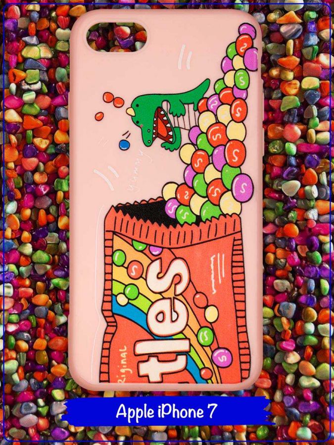 Чехол дизайнерский для Apple Iphone 7 / Apple Iphone 8. Skittles.