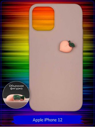 Чехол дизайнерский 3D для Apple Iphone 12 6.1. Персик. Сливовый.