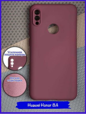 Чехол для Huawei Honor 8A / Huawei Y6s (2019) / Huawei Y6 Prime (2019). Soft touch premium. Бордовый.