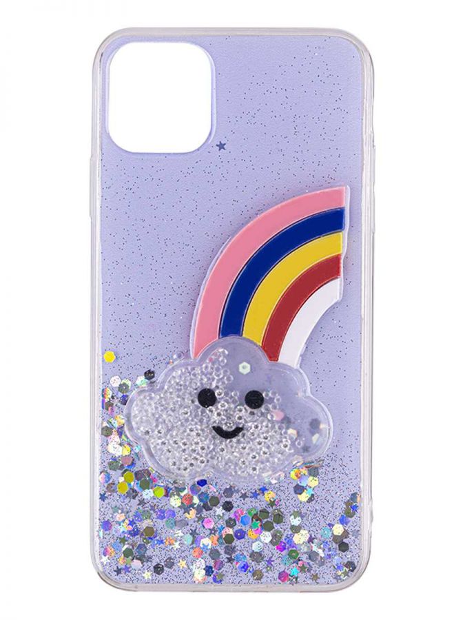 Чехол  для Apple Iphone 11 Pro Max. Дизайнерский. Glitter. Rainbow.