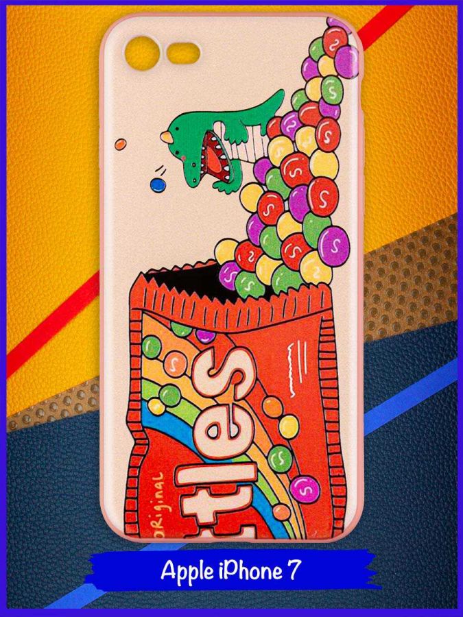 Чехол дизайнерский для Apple Iphone 7 / Apple Iphone 8. Skittles.