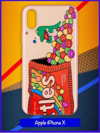 Чехол дизайнерский для Apple Iphone X / Apple Iphone XS. Skittles.