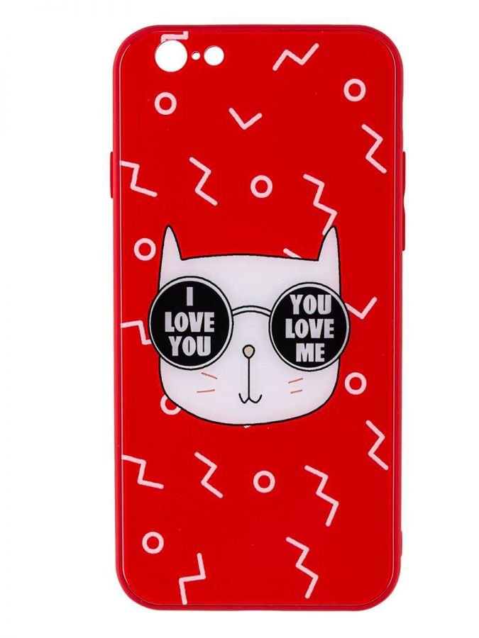 Чехол дизайнерский для Apple Iphone 6 / Apple Iphone 6S. Кот I love you / You love me.