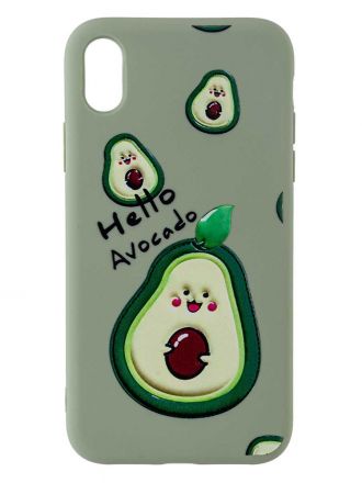 Чехол 2D принт для Apple Iphone XR. Фисташковый. Hello Avocado.