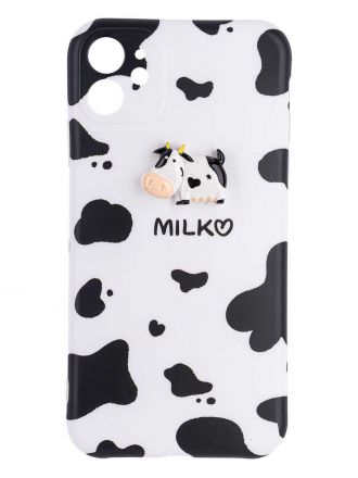 Чехол дизайнерский 3D для Apple Iphone 11. Milk. Черные пятна.