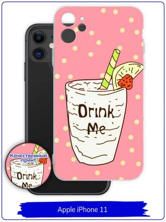 Чехол дизайнерский для Apple Iphone 11. Drink Me.